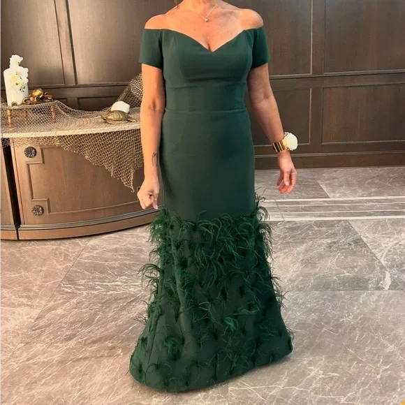Jovani | Dresses | Elegant Green Offshoulder Dress | Poshmark